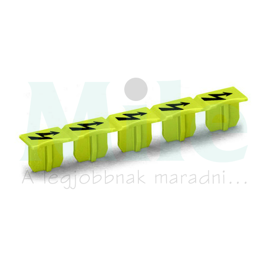 Figyelmeztető fedél villámjel, sárga/fekete, 5 kapocshoz fedél, burkolat WAGO