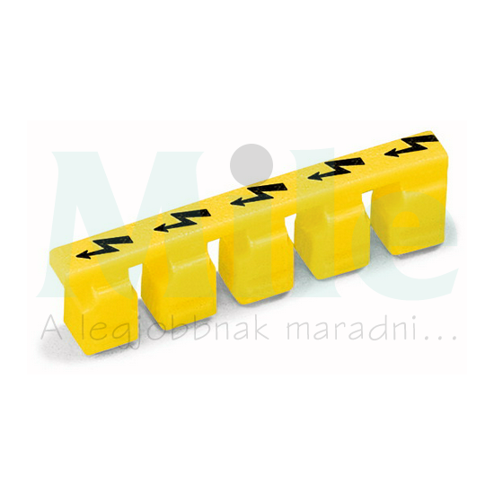 Figyelmeztető fedél villámjel, sárga/fekete, 5 kapocshoz fedél, burkolat WAGO