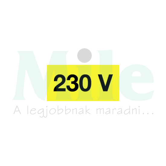 Figyelmeztető matrica 230 V 1db=1ív (30db/ív) vinil öntapadós sárga 20mm x 10mm x műanyag Agárdi Filmnyomó