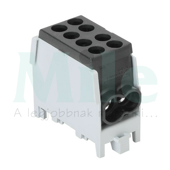 Fővezetéki leágazókapocs 101A/400VAC 2x2x2,5-25mm2 Al/Cu fekete 2P 25mm2 TRACON