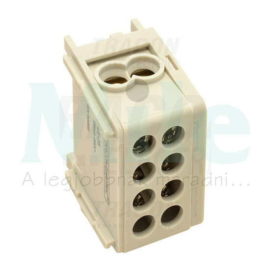 Fővezetéki leágazókapocs 125A/400VAC 1-35+1-25+1-35+1,5-25mm2 szürke 1P 35mm2 TRACON