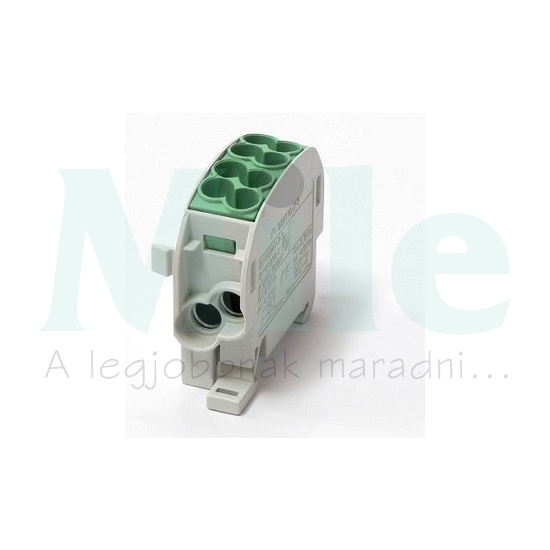 Fővezetéki leágazókapocs 152/100A Cu/Al ónozott zöld 2x25+2x16mm2 1P 25mm2/ HLAK 25/16 PE LEIPOLD