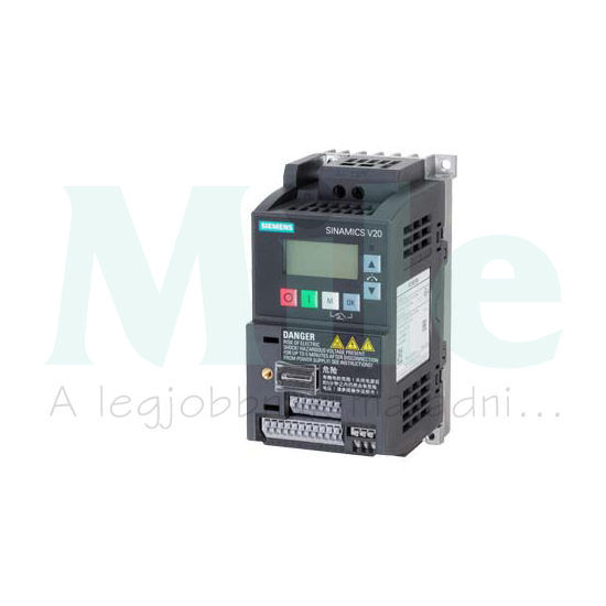 Frekvenciaváltó 1F 200-240V/be 3F 240V/max.ki 0.37kW IP20 SINAMICS V20 SIEMENS