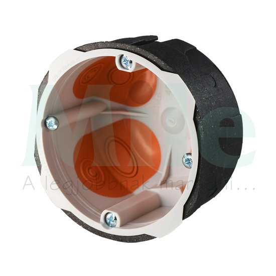 Gipszkarton doboz tűzálló 1-es kerek 73mm-átmérő műanyag E30-tűzálló fekete csavarral KPZ KOPOS