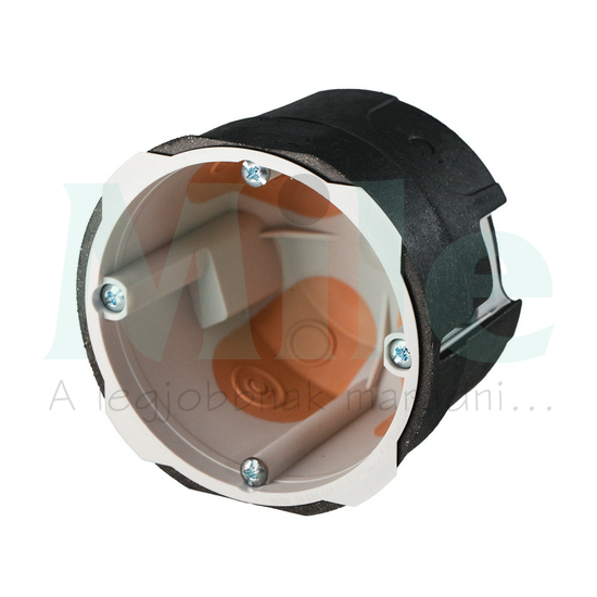 Gipszkarton doboz tűzálló 1-es kerek 73mm-átmérő műanyag E90-tűzálló fekete csavarral KPZ KOPOS