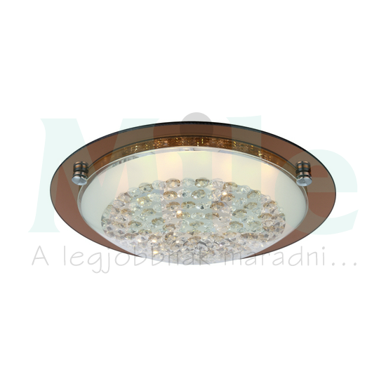 LED mennyezeti lámpatest borostyán-kerettel falonkívüli 1x 12W 220-240V AC 1040lm Tabasco Globo