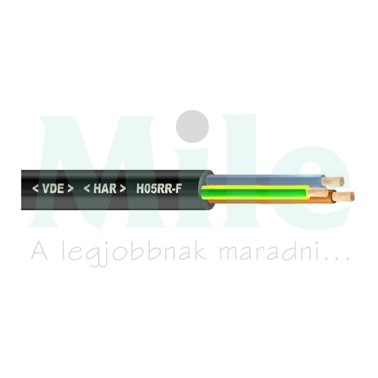 Gumiköpenyű kábel H05RR-F 5x 1.5mm2 hajlékony 300V/U0 500V fekete H05RR-F KÁBELgyártó