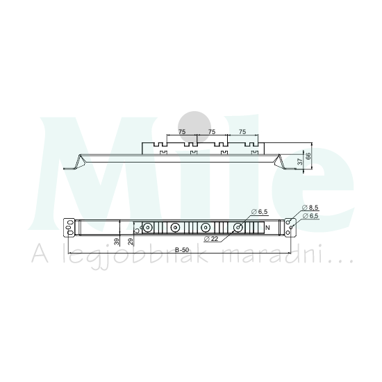 Gyűjtősíntartó (2db) függőleges 4-pólus 3200A 75mm-síntáv Spacial SF Schneider