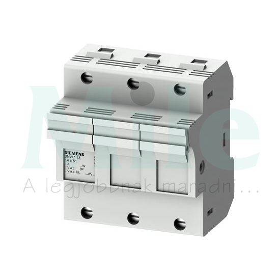 Hengeres-biztosító aljzat sorolható 3P 14x51mm-betét 690V 4.5M kalapsínre SENTRON SIEMENS