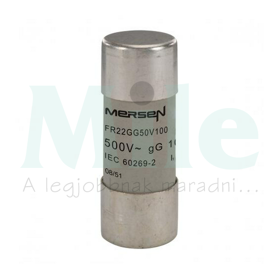 Hengeres biztosítóbetét gG 22x58mm 100A AC500/600V FR22GG50V100 MERSEN