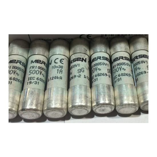 Hengeres biztosítóbetét gL/gG 10x38mm 1A AC500/600V MERSEN