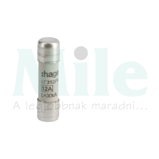 Hengeres biztosítóbetét napelemhez 10x38mm 12A LF Hager