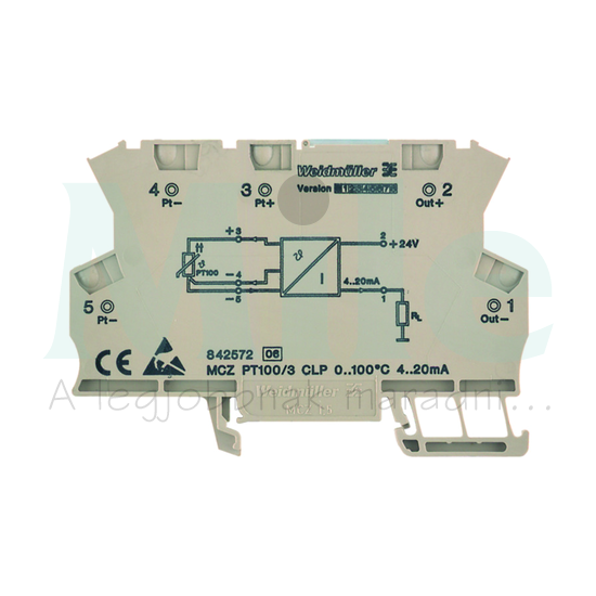 Hőmérséklet távadó sorkapocsmodul MCZ PT100/3 CLP 0...120C Weidmüller
