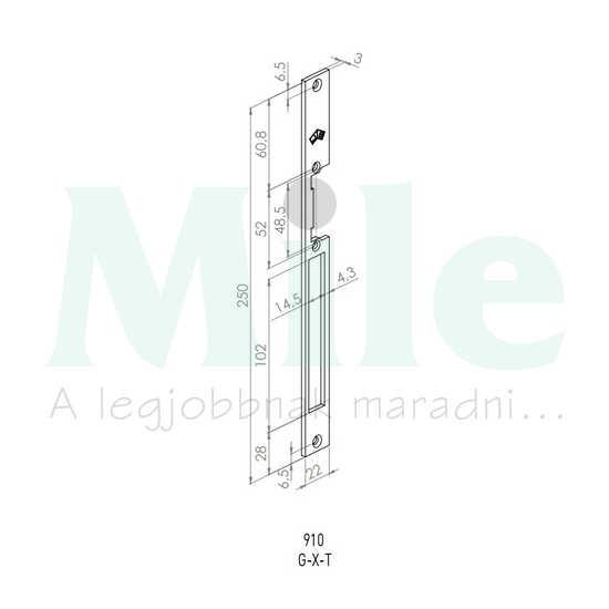 Hosszú előlap 1400-as szériájú elektromos zárfogadóhoz NADAL BADAL
