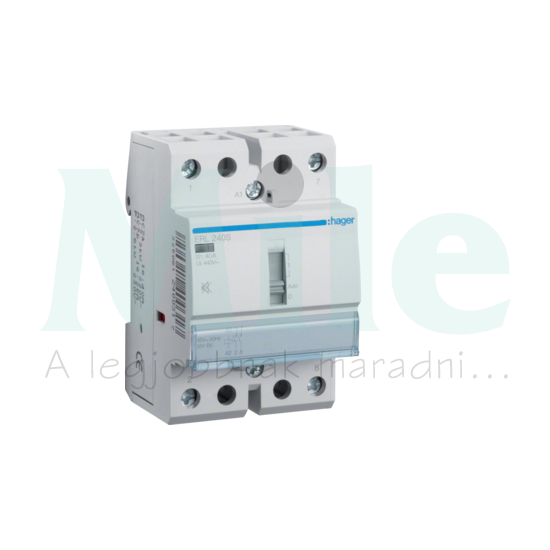 Installációs kontaktor sorolható 0-Aut-1 40A/ 400V AC 12V AC/DC-műk 3M ERL Hager
