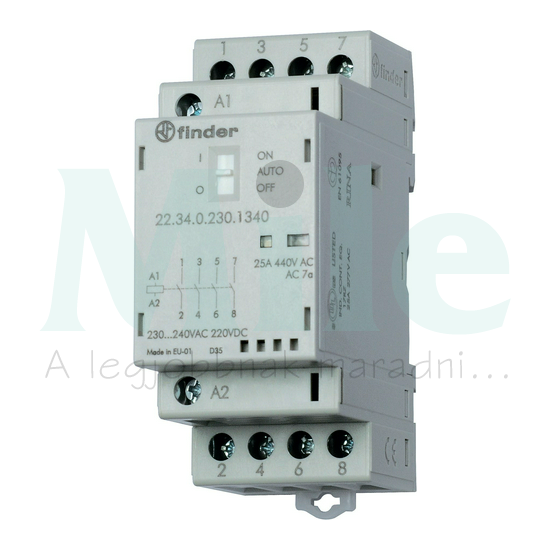 Installációs kontaktor sorolható 25A/ 250-440V AC 230V AC/DC-műk 2M 22.34.0.230.1320 FINDER