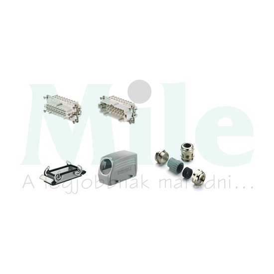 Ipari csatlakozó komplett lengő/beépített apa/anya 16-pólusú 16A HDC-KIT-HE 16.120 M Weidmüller