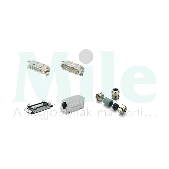 Ipari csatlakozó komplett lengő/beépített apa/anya 24-pólusú 16A HDC-KIT-HE 24.130 M Weidmüller