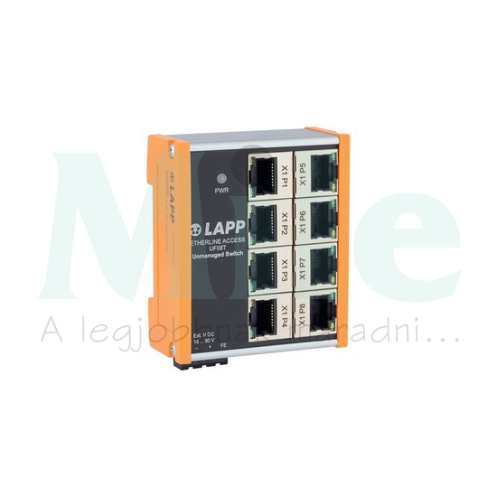 Ipari switch 24VDC DIN sín Ethernet 8x10/100/1000Mbps RJ45-port IP20 UF08T LAPP