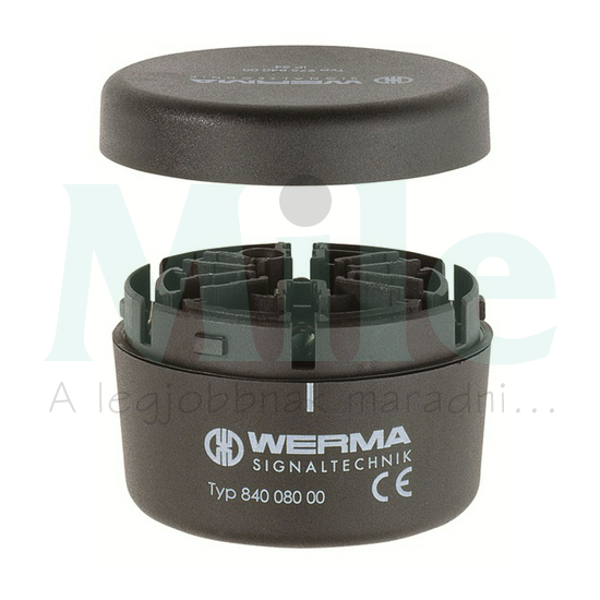 Jelzőoszlop alapmodul KombiSIGN70-hez tetővel IP54 csavaros csőtengelyes beépítés fekete WERMA