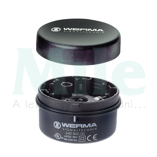 Jelzőoszlop alapmodul KombiSIGN71-hez tetővel IP65 rugószorításos csőtengelyes beépítés WERMA