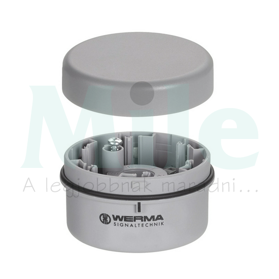 Jelzőoszlop alapmodul KombiSIGN71-hez tetővel szürke IP65 rugószorításos álló WERMA