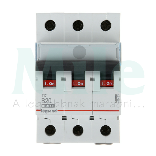 Kismegszakító 3P 20A B-jelleg 400V AC 6kA/60898 TX3 LEGRAND