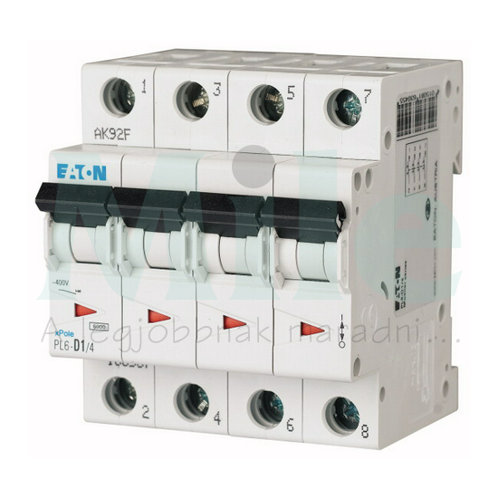 Kismegszakító 4P 1A B-jelleg 230V AC 6kA/60898 4M PL6-B1/4 EATON