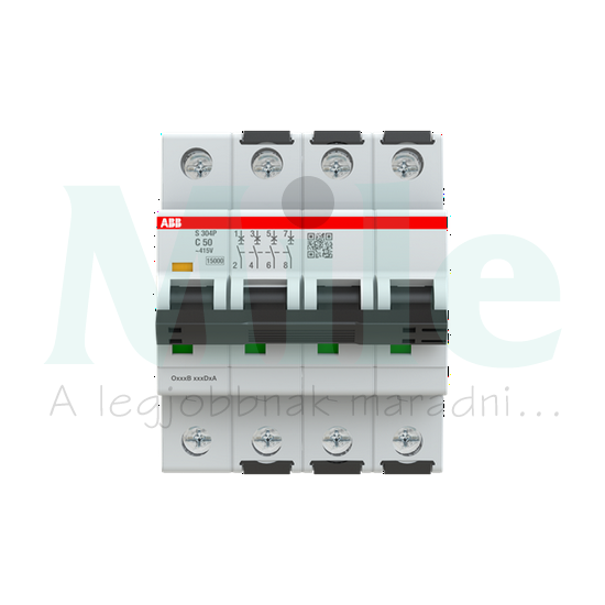 Kismegszakító 4P 50A C-jelleg 415V AC/DC 25kA/60947 S304P-C50 ABB