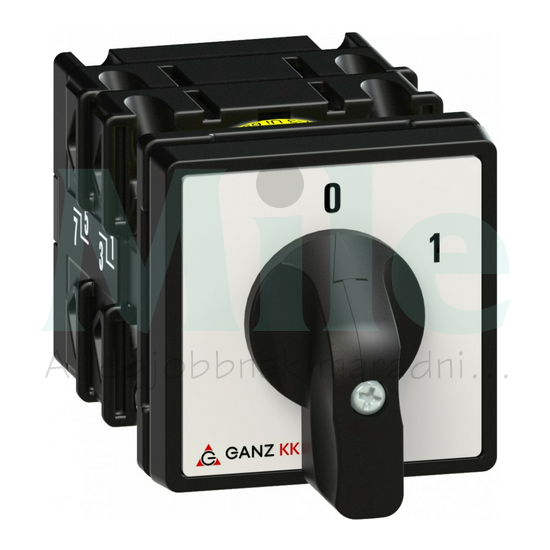 KK0-20-6002 kézi kapcsoló 0-1 állású 3P ki-be GANZ