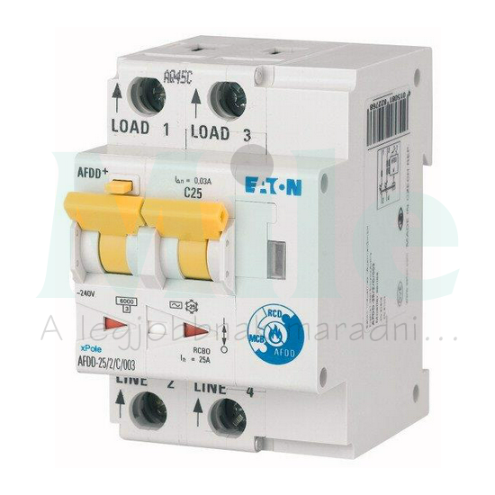 Kombinált ívhiba védelmi készülék ívzárlatvédő 2P 25A 230V 0.03A AFDD-25/2/C/003-Li/A AFDD+ EATON