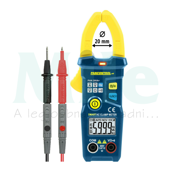 Lakatfogó V-A-Ohm LCD digitális 0,001-200A-max./AC 30mm-nyílás PAN 200A+ Pancontrol