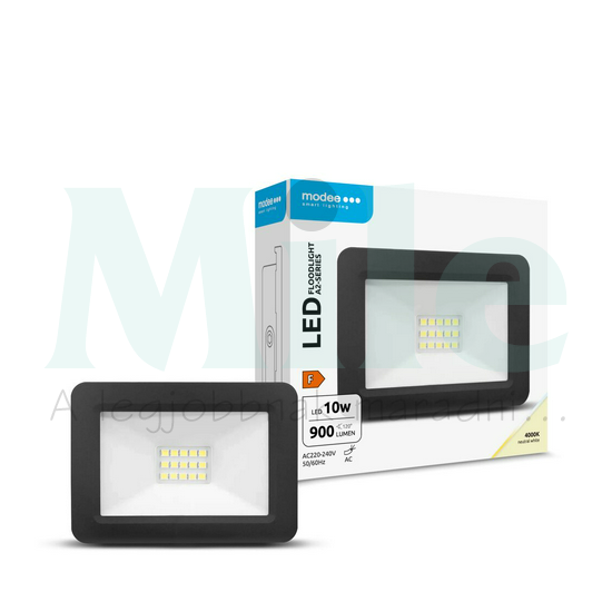 LED fényvető 10W 220-240V AC 900lm 4000K fekete-ház alumínium IP65 Slim-A2 Modee
