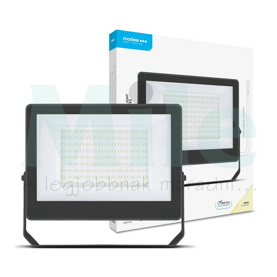 LED fényvető 100W 220-240V AC 10000lm 4000K fekete alumínium IP65 Slim-A3 Modee