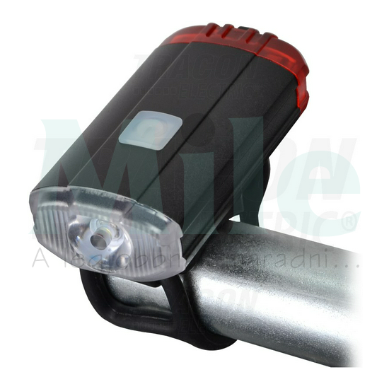 LED kerékpárlámpa első-hátsó 150lm 2W 2/5h 3,7V/0,8Ah IP54 1x tölthető akku teleppel TRACON