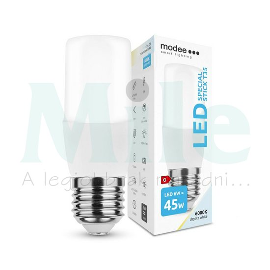 LED lámpa stick T35 4,9W- 40W E27 860 220-240V AC 35000h 270° 6000K Modee