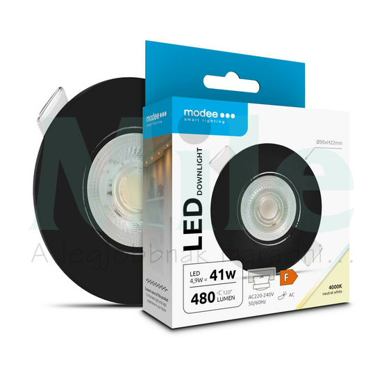 LED mélysugárzó lámpatest dönthető/15° süllyesztett 1x 4,9W 220-240V AC 480lm 4000K IP23 Modee