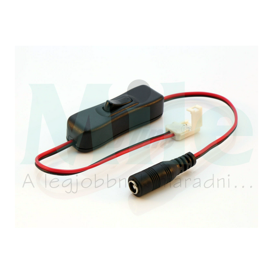 LED szalag csatlakozó 8mm 2pólus 140mm-vezeték CLICK kapcsoló DC-aljzat LED line