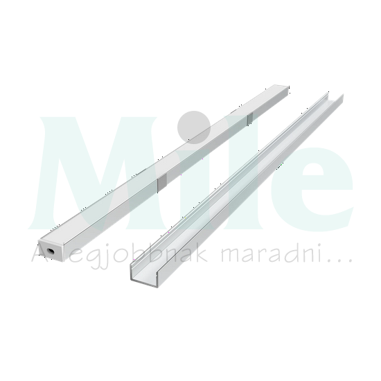 LED szalag profil készlet felületre aluminium U 16x9,5mm ezüst 2m Prime LED line