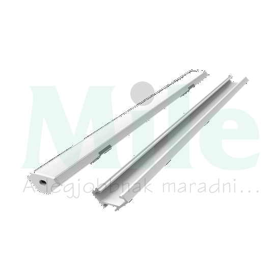 LED szalag profil készlet sarok fekete aluminium 16,6x16,6mm fehér 2m Prime LED line