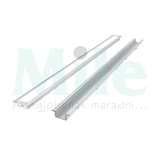 LED szalag profil készlet süllyesztett U aluminium 25,5x9,5mm ezüst 2m Prime LED line