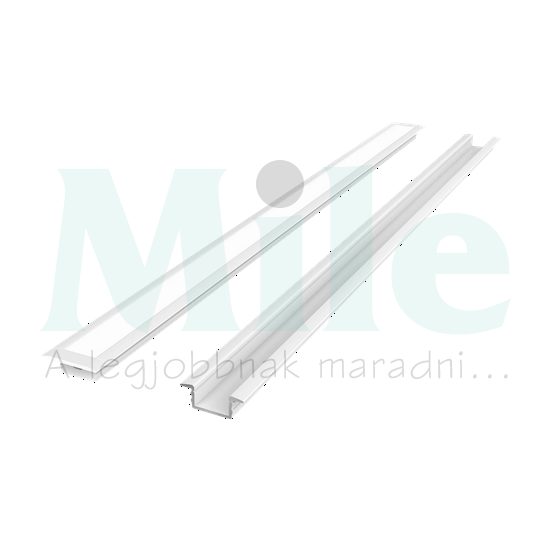 LED szalag profil készlet süllyesztett U aluminium 25,5x9,5mm fehér 2m Prime LED line