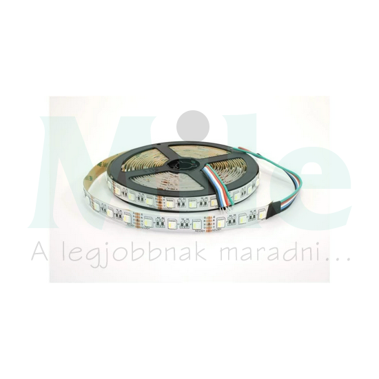 LED szalag RGB-WW 5m öntapadó 12W/m 60db/m RGBW-fényű 12V DC 3000K IP20 12mm Clearled