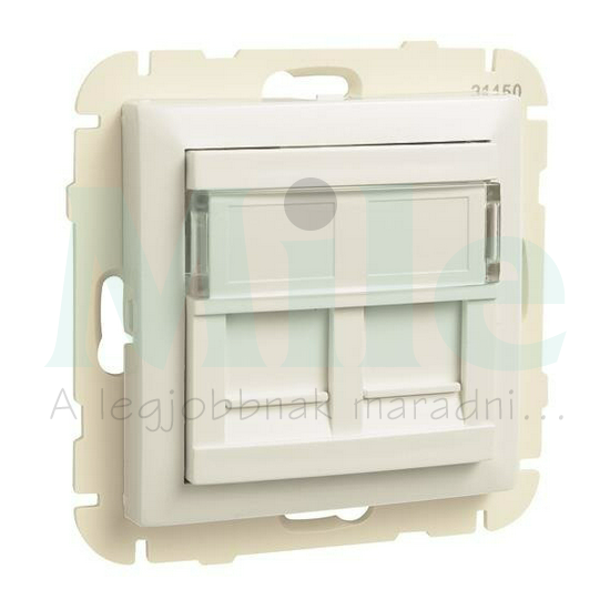 Logus90 fedlap 2xRJ45 adatcsatlakozóhoz műanyag fehér címketartóval Elko EP