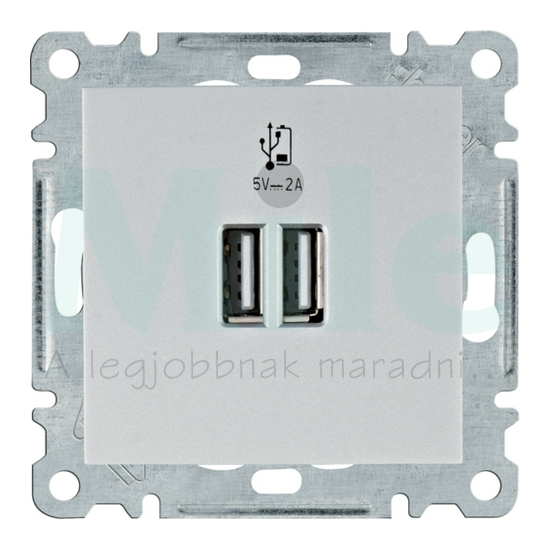 Lumina USB töltőaljzat A 2x 2000mA-max. 5V süllyesztett ezüst WL Hager
