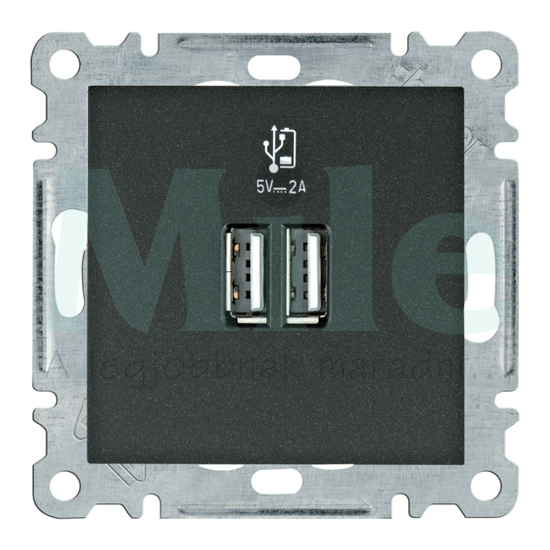 Lumina USB töltőaljzat A 2x 2000mA-max. 5V süllyesztett fekete WL Hager