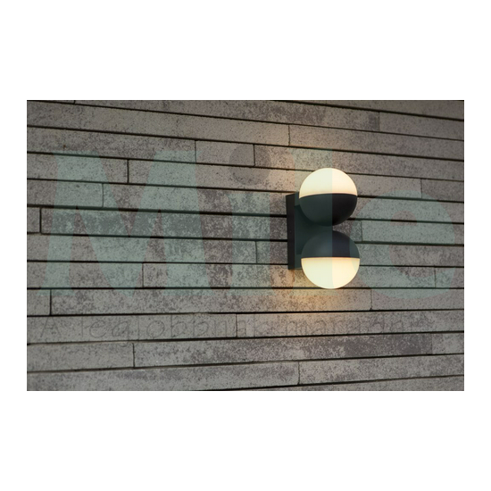 LUTEC 5138003118 LOOMA kültéri fali LED 15,6W 3000K 1600lm fekete/opál félgömb IP54 FORGATHATÓ DIR/INDIR