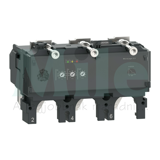 Megszakító kioldóblokk energiaelosztó NSX100-250-hez 3P 3000A- ÚjGen Micrologic2.3 3P3D Schneider