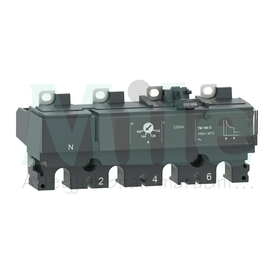 Megszakító kioldóblokk energiaelosztó NSX100-250-hez 4P 112-160A-hő ÚjGen TM160D 4P3D Schneider