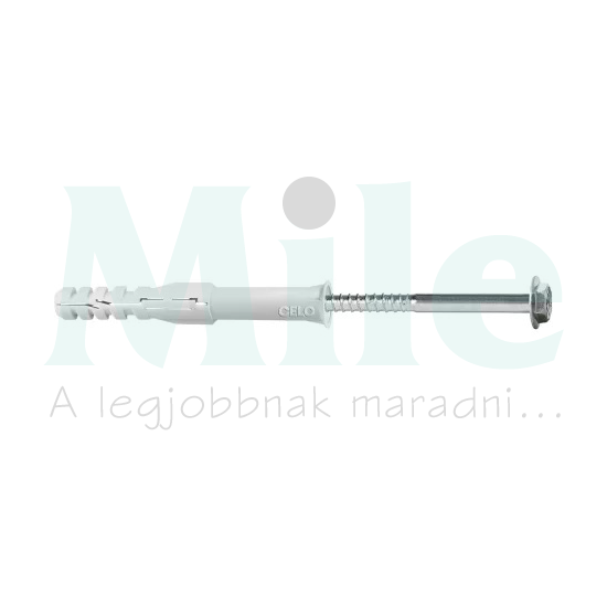 Tokrögzítő dübel sülly.gallérú, hatlap fejű csavarral 14mmd-furat 80mm x műanyag MFR SB CELO